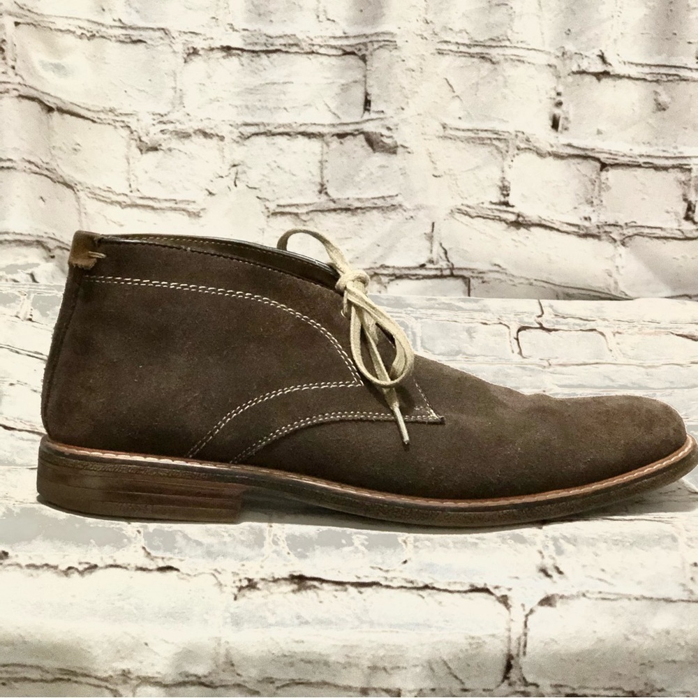 Johnston & Murphy J. Murphy Brown Suede Chukka Boots with Stitch Academia sz 12M - Picture 2 of 13